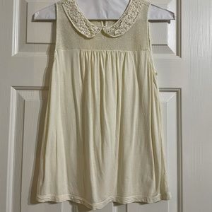 Cream sleeveless blouse by Loft - Medium
